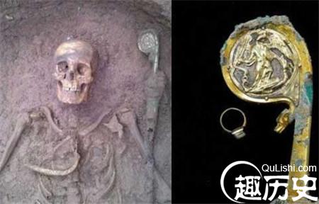 英发现修道士墓葬：银制镀金权杖象征身份