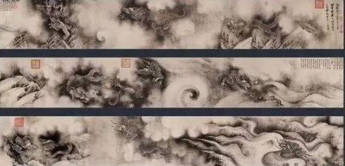 波士顿美术馆藏陈容《九龙图》卷广东省博物馆收藏的《墨龙图》轴是