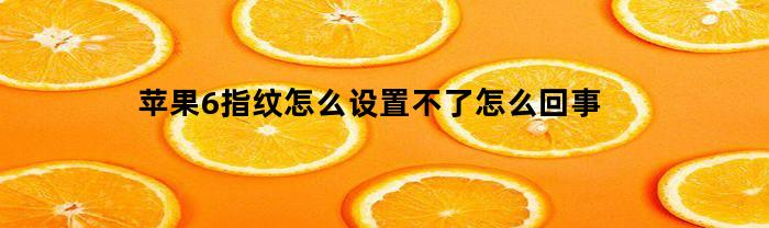 蘋果6指紋怎么設置不了是什么情況？