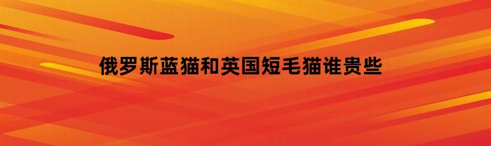 俄羅斯藍貓和英國短毛貓哪個貴？