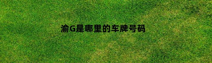 渝G的車牌號碼是哪里？