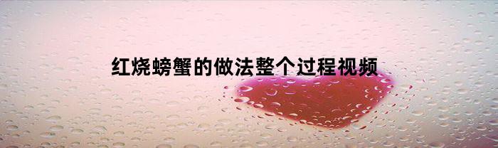 紅燒螃蟹的做法全過程分享。視頻