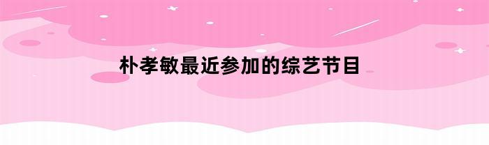 朴孝敏最近参加了哪些综艺节目？