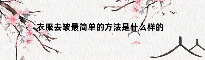 衣服去皺最簡單方法是什么