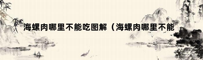 哪里不能吃海螺肉？