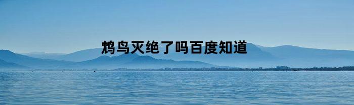 鸩鸟：百度知道它灭绝了吗？