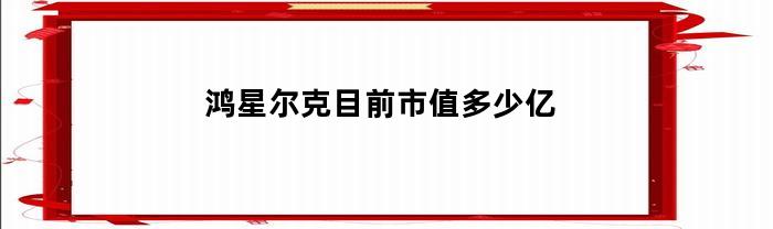 鴻星爾克目前的市值是多少？