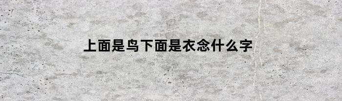 鸟衣念什么字？