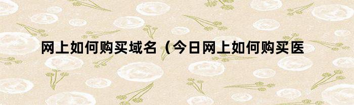 如何在網(wǎng)上購買域名？