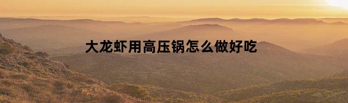 龍蝦用高壓鍋怎么做好吃