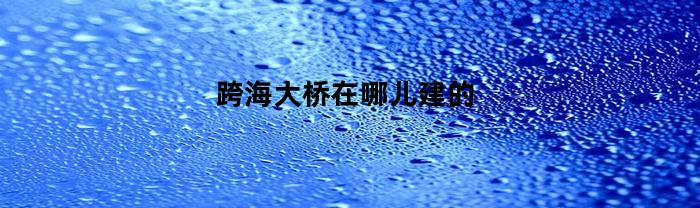 跨海大橋在哪里建的
