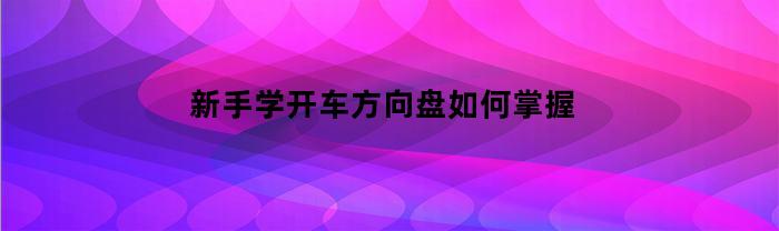 新手学开车：如何正确掌握汽车方向盘？