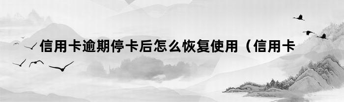 信用卡逾期停卡后如何恢復應用？