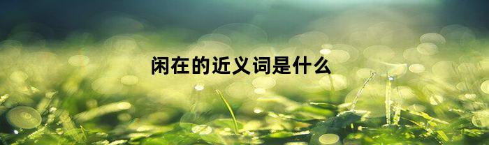 閑的近義詞有什么