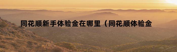同花順，新手體驗金在哪兒