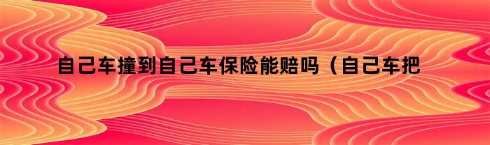 自己的車撞到自己的車保險可以賠償嗎？