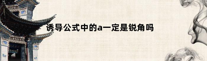 誘導(dǎo)公式中的A一定是銳角嗎？